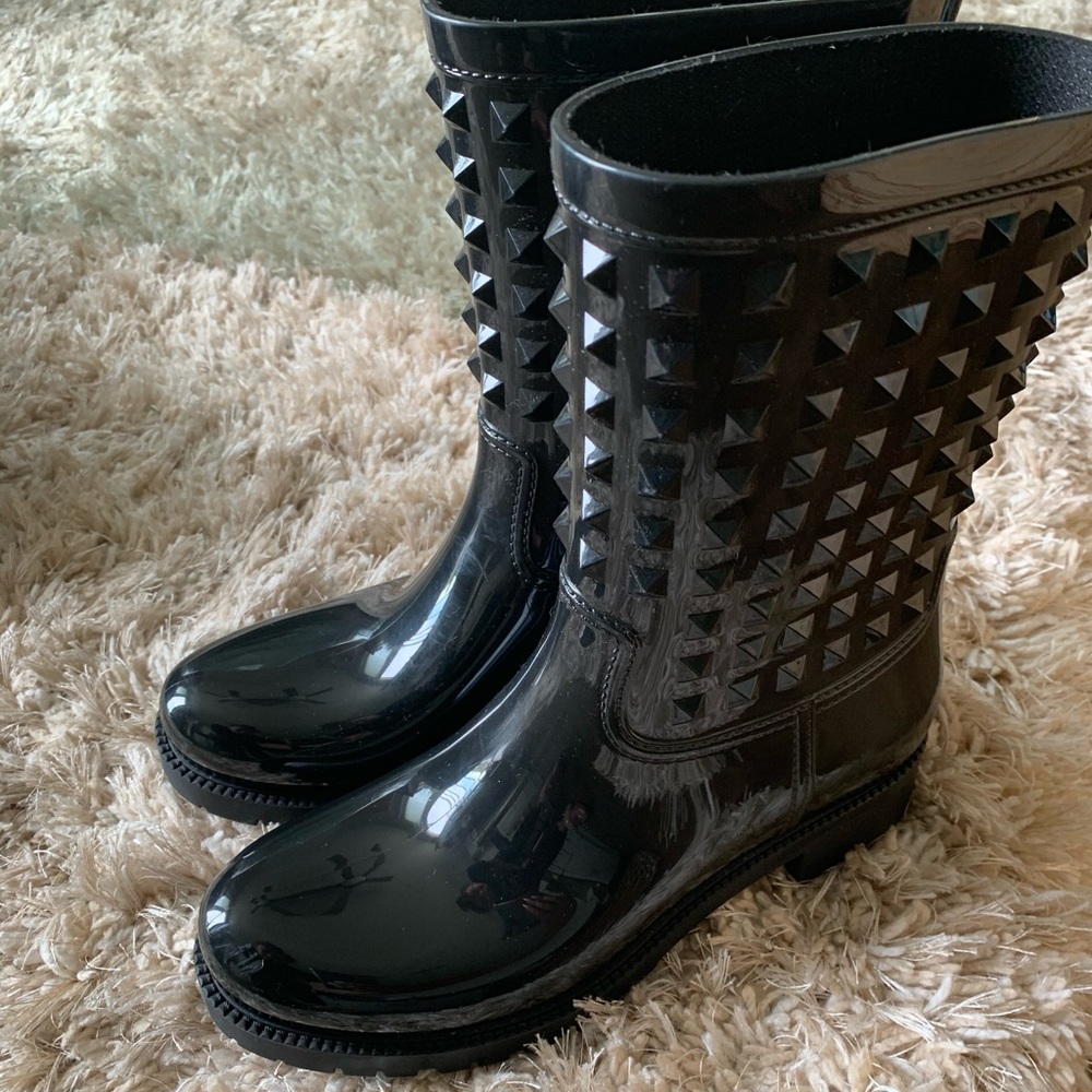 Valentino Rockstud Rainboots - black 39